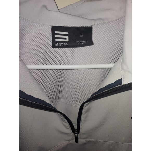 Three Sixty Six Men's Golf Jacket Medium 1/4 Zip Windbreaker Pullover Gray - Picture 8 of 8